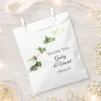 Green English Ivy Vine Watercolor Wedding Favor Bag