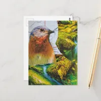 Bluebird Forest Map Collage Postcard