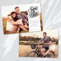 Simple Typography Photo Wedding Save The Date