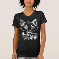 Nifty Fifty Happy 50th Birthday Cute Foxy Lady Fox T-Shirt