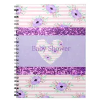 Baby Shower Planner Notebook Purple & Pink Floral