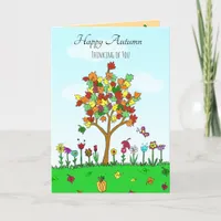 Fall Thinking of You Autumn Leaves Let's Catch Up Card