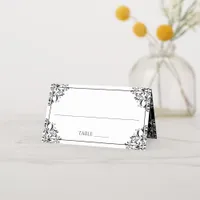 Elegant Wedding Name Cards | Nadine (Black)