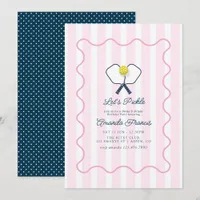 Preppy Dinks & Drinks Pickleball Birthday Party Invitation