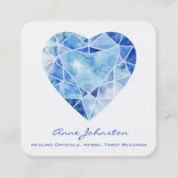 Sapphire Heart Square Business Card