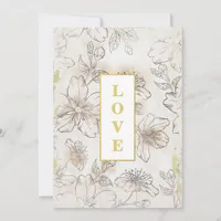 *~ Romantic Flowers LOVE AR26 QR  RSVP Wedding Invitation