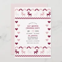 Cozy Cranberry Ugly Sweater Christmas Party Invitation
