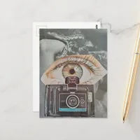 Retro Eyeball and Snake Camera surreal collage art Postcard