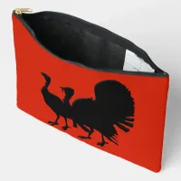 Silhouette of Turkeys Accessory Pouch