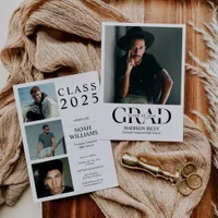 Elegant Minimalist Photo Graduation Party  Invitation