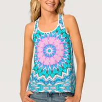 Boho Dreamin Aqua Pink Women's Tank Top