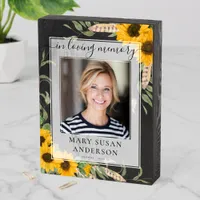 In Loving Memory Photo Funeral Sunflower Memorial Wooden Box Sign