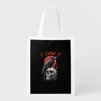 F-Caw-F Crow Funny F-Caw-F Aesthetic Design Grocery Bag