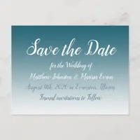 Slate Blue  Personalized Save the Date Postcard