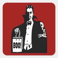 Old Time Vampire Trick-or-Treater Square Sticker