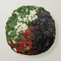 Colorful chopped Food Round Pillow