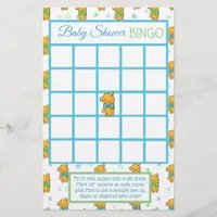 Blue and Green Teddy Bear  Boy baby shower games Flyer
