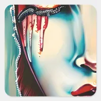Ethereal Art Shimmery Woman Square Sticker
