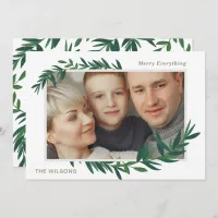 Nature Botanical Wishes Gold photo Holiday Card