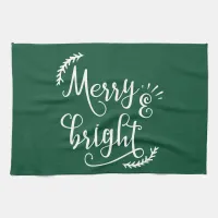 merry and bright Christmas Holiday Kitchen Towel