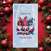 Holiday Gnomes Personalized Christmas Small Gift Bag