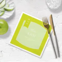 Thin Line Minimalist Wedding Apple Green ID919 Napkins