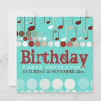 Musical Notes Birthday Invitation