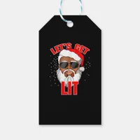 Let's Get Lit Drinking Santa Hat Christmas Lights  Gift Tags