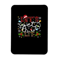 Let's Get Lit Drinking Santa Christmas Lights Magnet