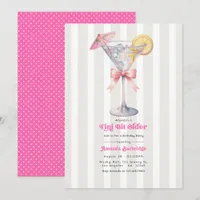 Tini Bit Older Hot Pink Martini Birthday Party Invitation