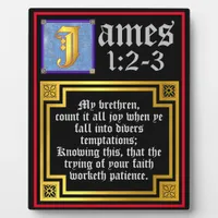 James 1:2 1:3 Illuminated KJV Biblical Quote Plaque