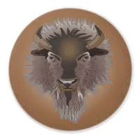 Rustic Western Plains Bison Ceramic Knob