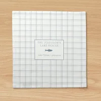 Classic Customizable Plaid Lake House Blue Fish Cloth Napkin