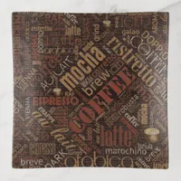 Coffee on Burlap Word Cloud Brown ID283 Trinket Tray