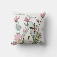 Enchanted Garden Fairy House Throw Pillow