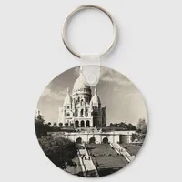 Vintage Sacré-Coeur de Montmartre in Paris Photo Keychain