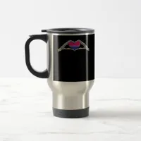 Bone Hands Heart Bisexual Goth Minimal Design Travel Mug