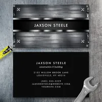 Riveted Metal Industrial Construction Business Card