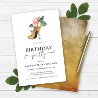 Budget Elegant Gold Floral Heels Birthday Party