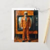 Orange Man Trump Orange Suit Abandoned TVs Postcard