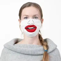 Funny Nose and Mouth with Red Lips Adult Cloth Face Mask