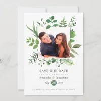 Watercolor Woodland Forest Photo Wedding Save The Date