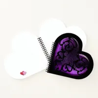 Filigree Goth Purple Heart Notebook