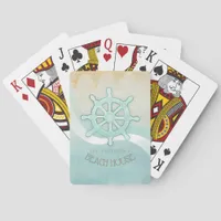Beach House Nautical Boat Helm Aqua Blue ID623 Poker Cards