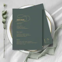 Simple Elegance Wedding Menu Green ID1022