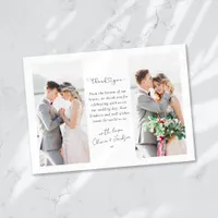 Heart Script Photo Wedding Thank You Card