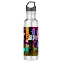Pink and Purple Graffiti Art | Abandoned Building  Stainless Steel Water Bottle
