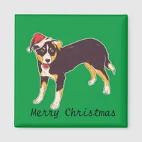 Merry Christmas | Cute Dog in Santa Hat Magnet