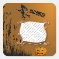 Photo Frame, Witch, Jack o' Lantern Sticker