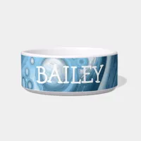 Personalized Blue Abstract Fluid Art   Bowl